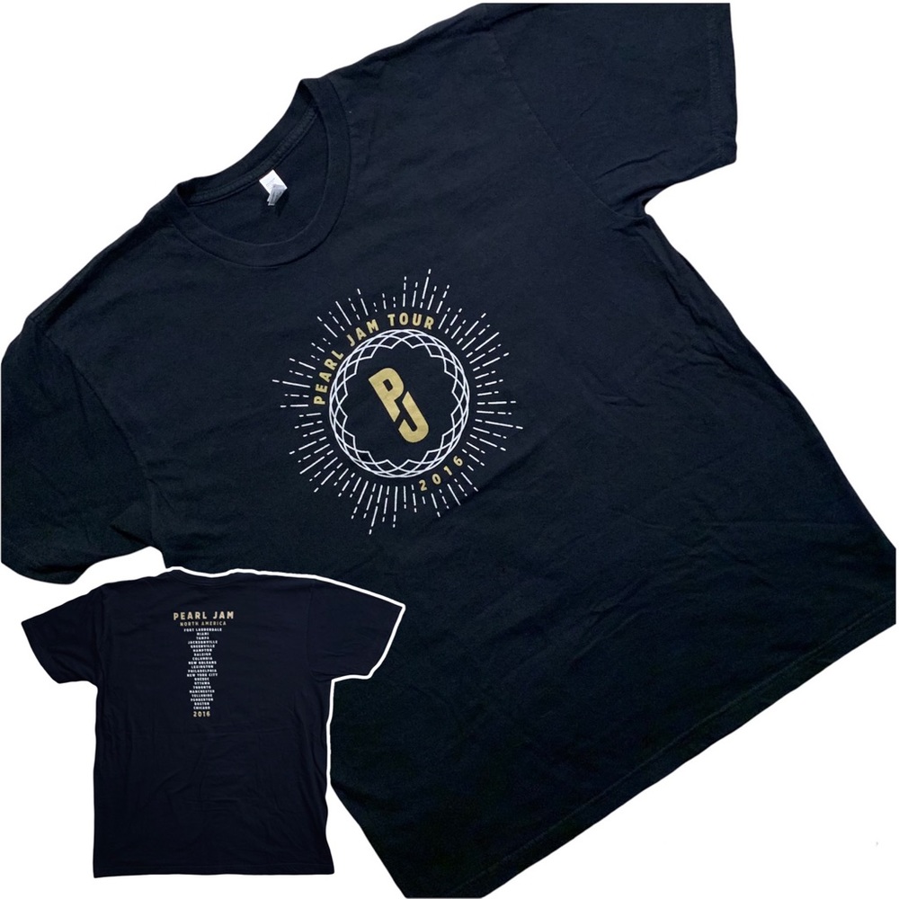 Pearl Jam 2016 Tour Dates Concert Double Sided American Apparel T-shirt XL